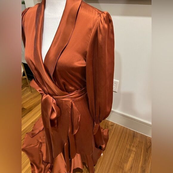 Ulla Johnson (Zimmerman) 100% silk wrap dress size 4 - Picture 3 of 12